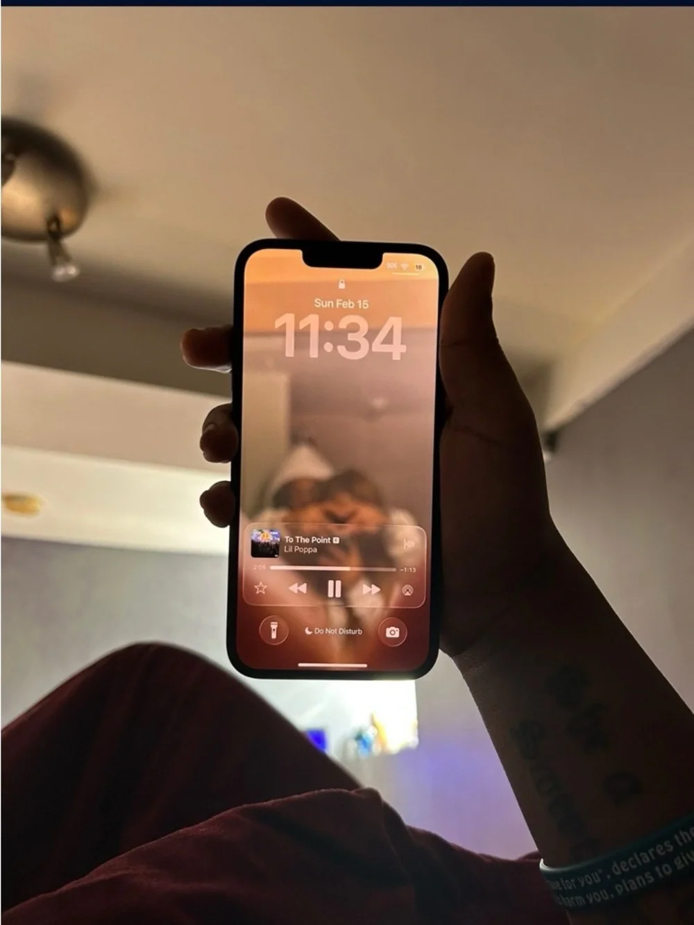 Apple iPhone with Black Frame and Warm Display